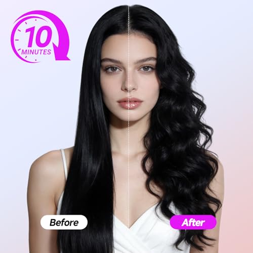 Automatic Curling Iron 1.25" Rotating Wand Pink 4 Temp Ionic Ceramic Safety