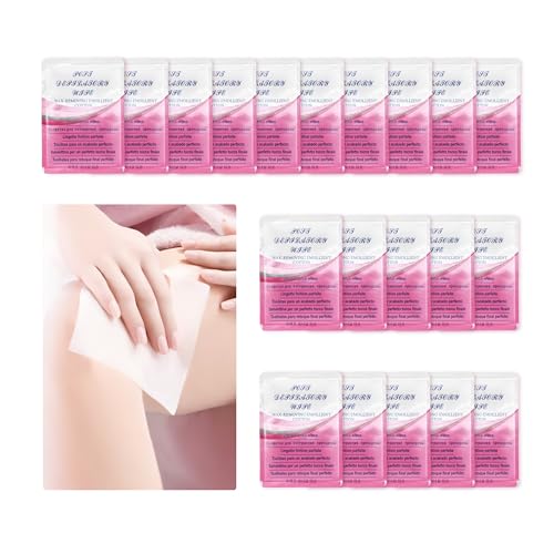 Beauty7 Post Wax Calming Oil Wipes 20 Packs Big Size Post Wax Oil Wipes for Body Leg Arm Post Waxing Cleanser After Wax Remover Removes Residue Reduces Redness Refill Pack