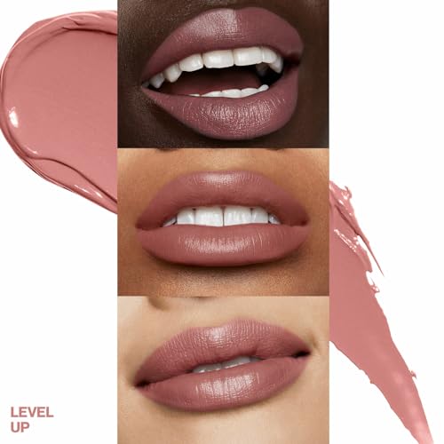 Smashbox Be Legendary Prime & Plush Lipstick - 01-Level Up Nude Pink, 0.11 oz, Moisturizing Peptide & Ceramide Formula, Primer-Infused