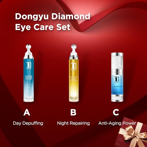 Dongyu Caffeine Eye Cream Set: Eye Serum Kit for Dark Circles Puffiness - Self Care Gifts for Women Birthday Gifts for Her