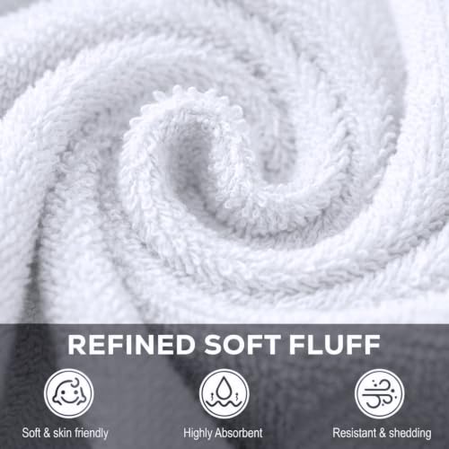 White Washcloth Set - 60 Cotton Face Towels 12x12 Inches, Soft & Absorbent - Variation of THIS listing