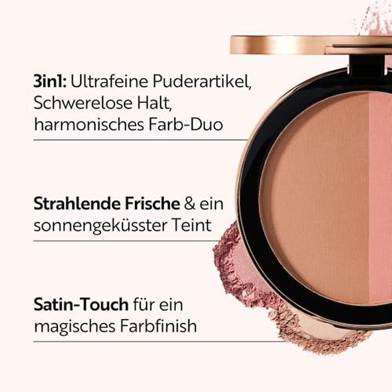 M. Asam Magic Finish Satin Blush Dark Honey & Nude Flush (0.14 Oz) ? Make-Up Powder Blush For A Fresh & Radiant Look With Hyaluronic Acid & Ultra-Fine Color Pigments For Fuller Looking Cheeks