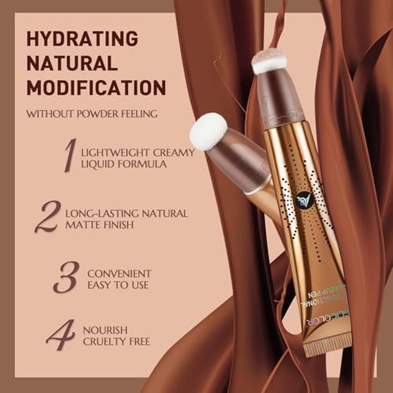 Anglicolor 3PC Liquid Contour Blush Highlighter Beauty Wand Set - Smooth & Lightweight Contour Stick for Liquid Contour, Blush, Highlighter Application, Vegan & Cruelty-Free (01+04+05)