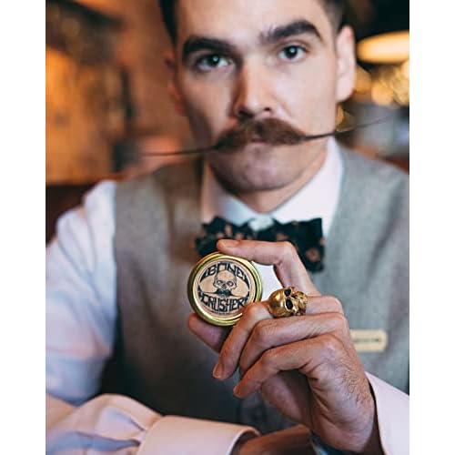 THE VINTAGE GROOMING CO. Bone Crusher Extra Strong Mustache Wax and Night Fury Mustache Wax Remover Oil Set