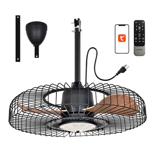 Outdoor Ceiling Fan with Lights 24 Inch Remote & App Control - Weatherproof Gazebo Fan - Regular
