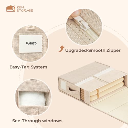 ZenStorage Beige 8-Pack Sheet Organizers for Linen Closet, Large Capacity