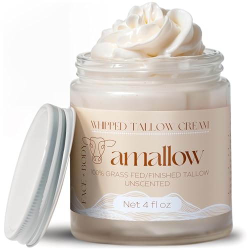 Unscented Grass Fed Beef Tallow Face & Body Moisturizer - Natural, Nourishing Lotion - 4 fl oz