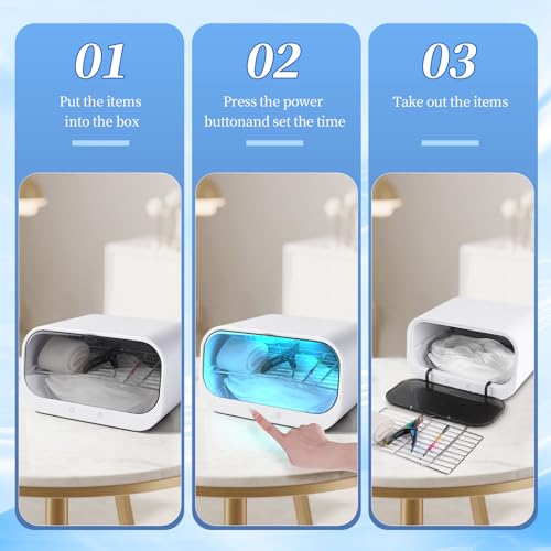 Nail Tool Cleaning Machine with UV Sanitizer and 12L Capacity - Double Layer Cabinet