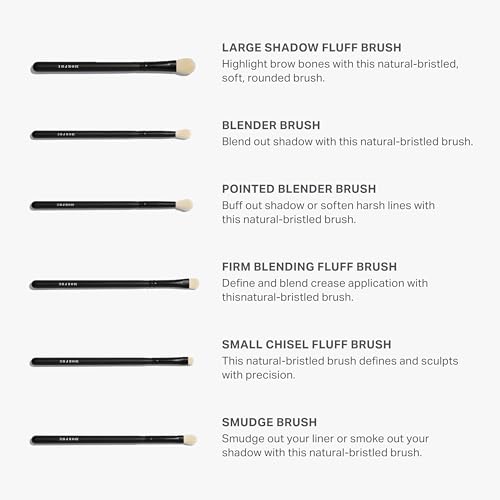 Morphe Eye Obsessed Makeup Brushes - 12 Piece Eyeshadow Brush Set - Lining, Blending & Angled Eyeshadow Brushes - Made with Natural & Synthetic Bristles and Includes Makeup Brush Case (12 Count)