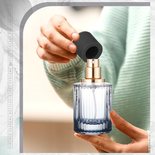 Refillable Perfume Bottles Set - 12 Black 30ml Spray Travel Containers