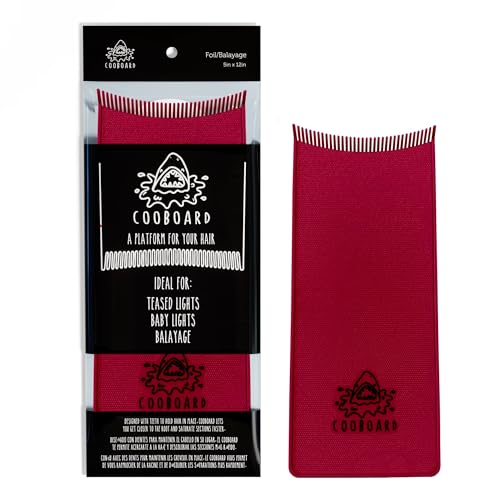 Cooboard Balayage Board with Teeth - Highlighting Paddle for Hair Coloring - Red Variation