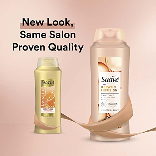 Suave Professionals Smoothing Conditioner For Dry Hair Keratin Infusion Hair Conditioner with 48-hour Frizz Control 28 oz, Pack of 4