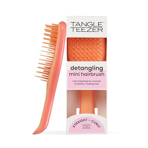 Mini Detangler Hairbrush for Kids and Travel - Salmon Pink & Apricot