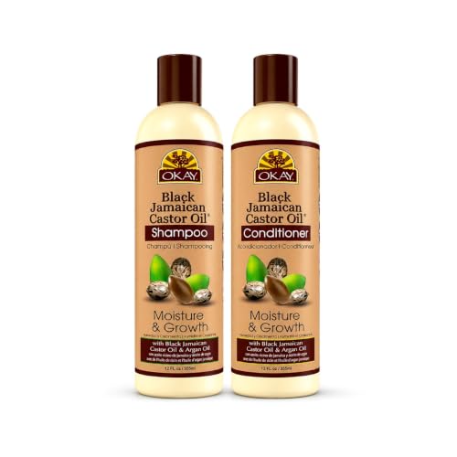 Black Jamaican Castor Oil Hair Growth Shampoo & Conditioner Set - Moisturizing & Strengthening, Sulfate-Free, Paraben-Free, 12 oz