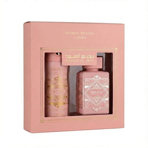 Lattafa Badee Al Oud Noble Blush 2-Piece Gift Set - 100ml EDP + 200ml Perfumed Spray