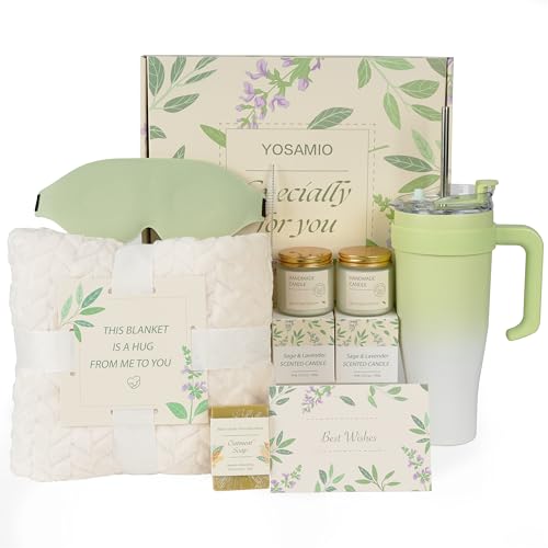 Get Well Soon Gifts for Women£¬Post Surgery Recovery Gifts with 40 OZ Tumbler & Flannel Blanket, Thinking of You Care Package for Her, Relaxing Self Care Kit with Sage Candle, Soap & Eye Mask