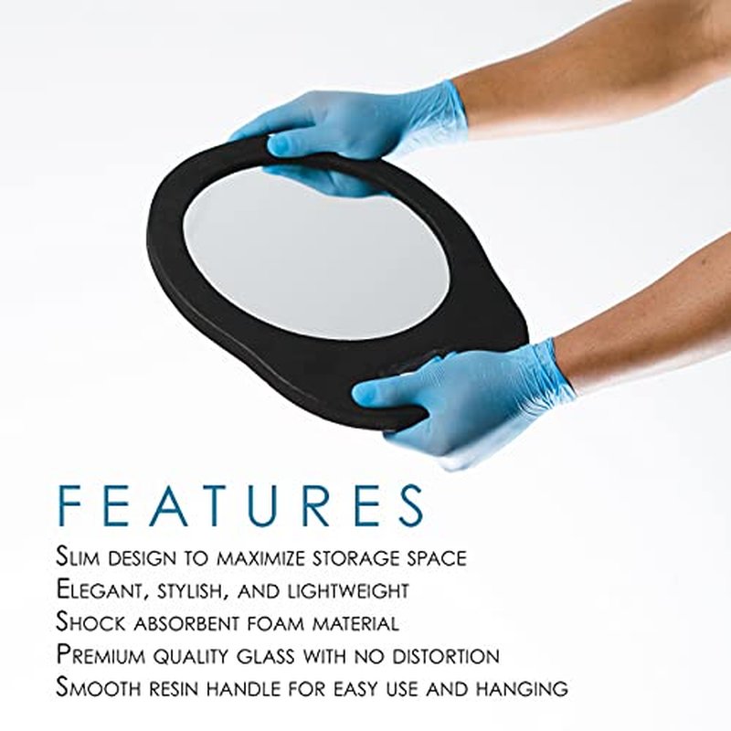 L3 Foam Mirror - Premium Quality Glass - Use for Hair Cuts and Shaving - Elegant and Stylish Design - Slim and Shockproof - Self Cut Mirror