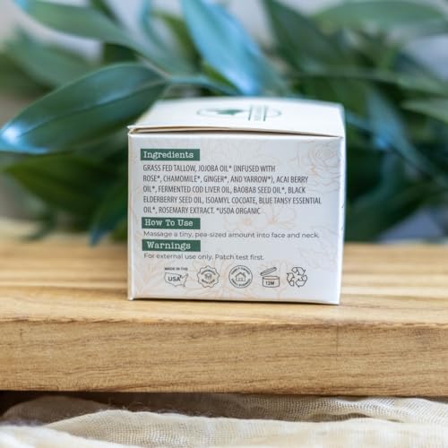Wildcrafted Tallow Face Balm with Blue Tansy - Hydrating & Nourishing Skin Care