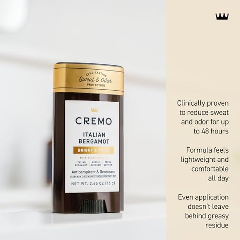 Cremo Mens Cologne Gift Set, Italian Bergamot ? Cremo Cologne, Body Wash for Men & Antiperspirant Deodorant | Mens Body Wash Gift Set, Perfume for Men, Shower Gel, Gifts for Him, Full Size