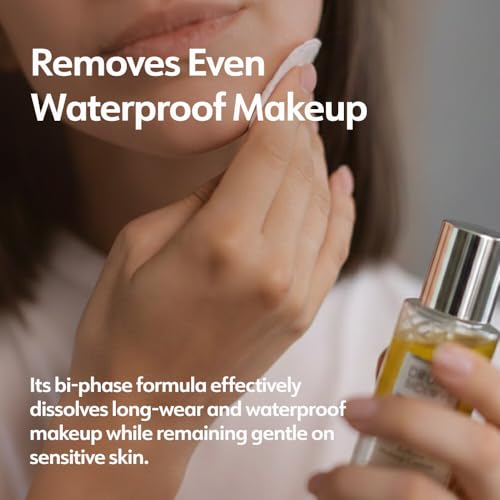 Women Makeup Remover Cleanser Care Face Cleanser for Sensitive Skin Bi-Phase mascara remover Gentle Cleanser Beauty Care Eyes,Waterproof Make Up, Dual Liquid Texture,150 ml (5.2 oz Plum Canada Made