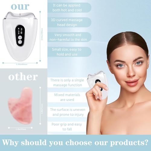ZoGoo Hot & Cold Face Massager with Microcurrent & LED Light Therapy, Skin Lifting & Tightening Device