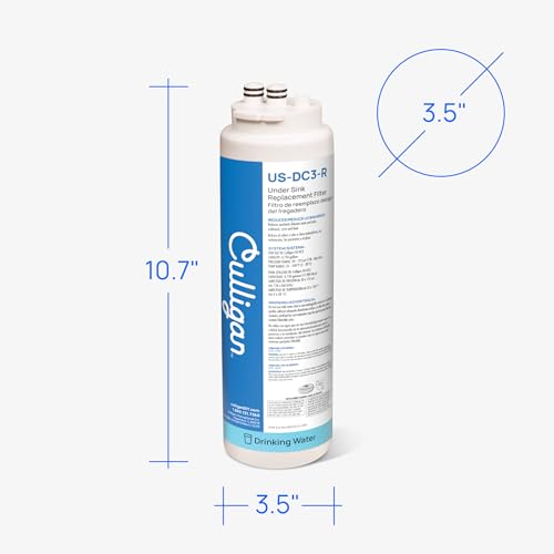Culligan US-DC3-R Under Sink Water Filter Cartridge 1 Pack, 0.5 Micron Lead & Chlorine Reduction