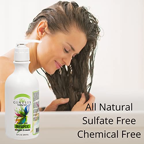 Natural Hair Shampoo 32oz Bottle - Chemical-Free, Sulfate-Free, Healthy Hair