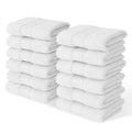 MoNiBloom 12-Piece 100% Cotton Face Wash Cloth Set for Bathroom Home Hotel Spa Gym Yoga Shower Highly Absorbent Ultra Soft Quick-Dry (White)
