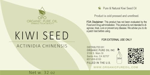 Organic Kiwi Seed Oil - 32oz Cold-Pressed Unrefined Skin & Hair Moisturizer