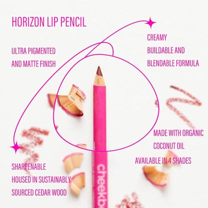 Cheekbone Horizon Lip Pencil, Vegan Matte Lip Liner, Highly Pigmented, Smooth & Creamy, Powder-Like Finish, With Organic Coconut Oil, Define & Shape, 0.038 oz (Earthy)