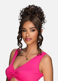 Vivica A. Fox Hair Collection Curly Bun & Lace Bangs - Off Black 1B
