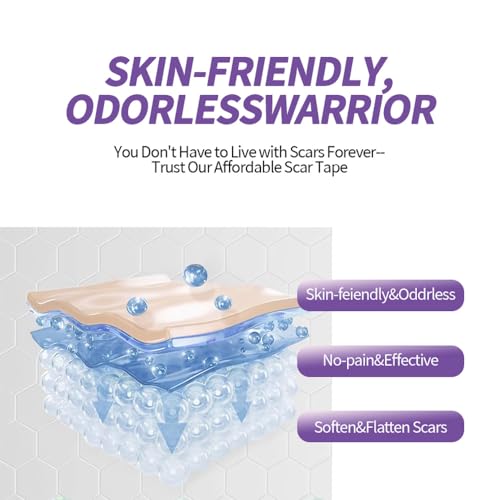 Medical Grade Silicone Scar Sheets - Reusable 1.6" x 60" Scar Removal Tape with Natural Variant