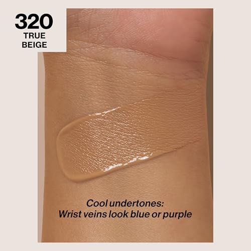 Revlon Liquid Foundation, ColorStay Face Makeup for Normal & Dry Skin, SPF 20, Longwear Medium-Full Coverage with Natural Finish, 320 True Beige, 1 fl oz
