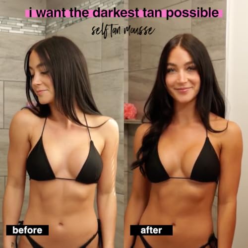 B.TAN Next Level Dark Self Tanner Kit 2-Pack - Mousse & Clear Gel with Tanning Mitt