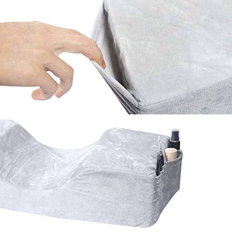 Beauty Salon Eyelash Extension Neck Pillow - Comfortable Velvet Beauty Memory Foam Pillow,to Protect The Neck When Used for Lash Extension Grafting Make Up (Grey)¡¦
