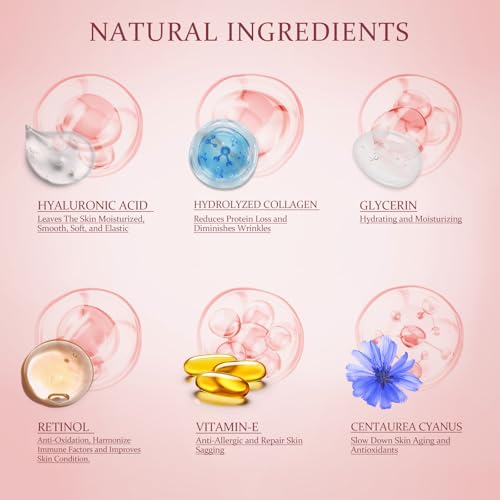 Under Eye Patches Masks - Eye Patch for for Dark Circles and Fine Lines,Puffy Eyes, Wrinkles, Eye Bags Treatment with Collagen and Hyaluronic Acid, Moisturizing and Hydrating Pink(60 Pcs)
