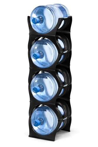 Water Bottle Storage Rack for 3-5 Gallon Jugs - Black, 4 No Shelf