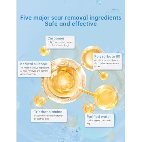 Silicone Scar Gel, Advanced Scar Cream treating for New and Old Scars, Surgical Scars, Burn Scars, Stretch Marks, Acne Scars, Dark markings, Keloid Removal 0.70 oz (20 g)