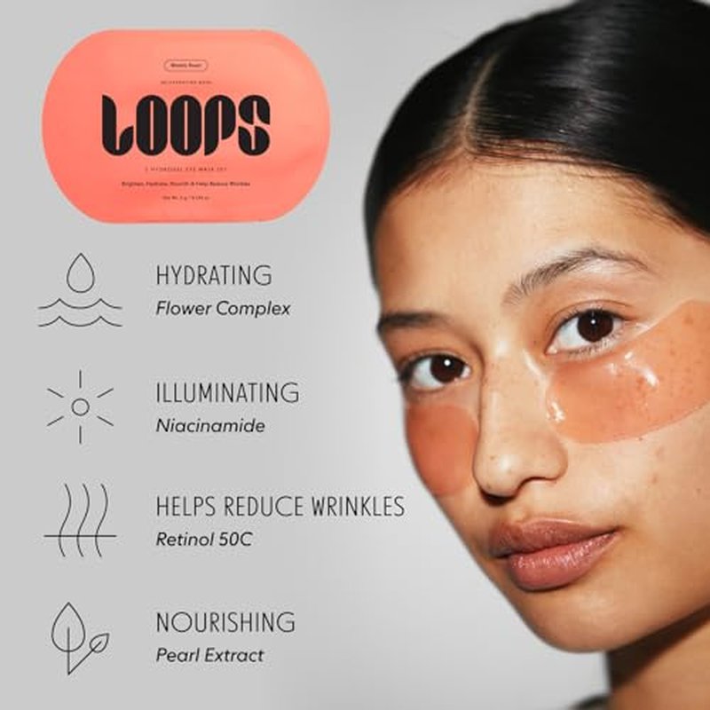 LOOPS Glow Gang Mask Set ? Weekly Reset for Rejuvenation, Double Take for Energized Skin, Sunrise Service for ? Hydrating and Pore Refining ? Safe for Sensitive Skin - Hydrogel Face Masks - 3pc