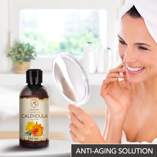 AROMATIKA Calendula Oil 8.45 Fl Oz (250ml) - Pure Natural Skin, Hair & Body Care