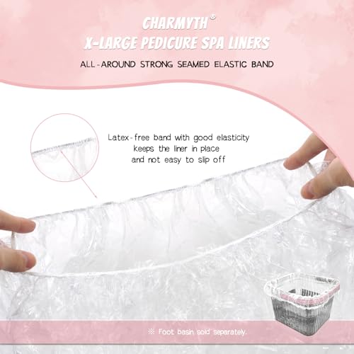 Charmyth Disposable Pedicure Liners Bag XL - 100 Count Bath Foot Spa