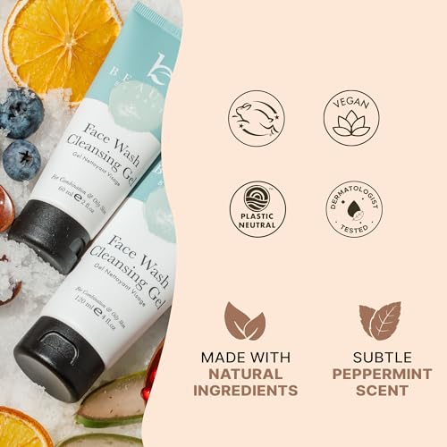 Face Wash and Scrub - USA Made with Natural & Organic Ingredients, Non Toxic Face Wash and Facial Exfoliator for Sensitive Skin, Gentle Cleanser for Women & Men