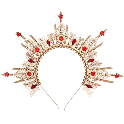 Red Butterfly Halo Crown Headpiece for Cosplay & Festivals - Handmade