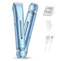 Bikini Trimmer for Women, 2-in-1 Electric Razors for Women Painless Body & Facial Hair Removal, Waterproof, Rechargeable, and Easy to Clean, Rose Red
