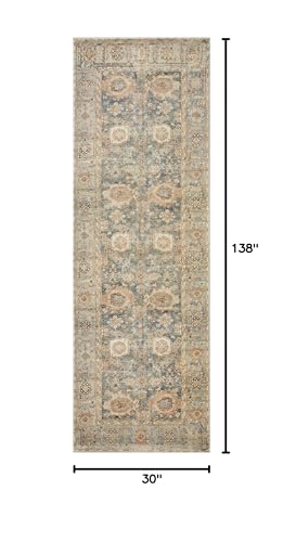 Loloi Margot Ocean/Spice 2'6" x 11'6" Runner Rug - Vintage Moroccan Style