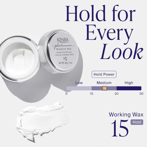 Kenra Platinum Working Wax 15 – Matte Texturizing Creme, Flexible Medium Hold, 1.4 fl oz