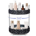 Honeydak 2-Tier Rotating Cosmetic Display with Resin Diamonds, Black