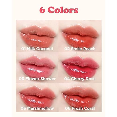 Touch in Sol Vegan Again Juicy Glossy Lip Tint - High Pigmented & Glossy Korean Lip Tint - Shiny Translucent Color - Glowy Hydrated Lips, Moisturizing and Plumping, 0.13 fl.oz. (05 Marshmellow)