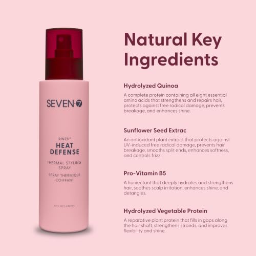 Bergamot 8oz Heat Defense Thermal Styling Spray with Castor Oil & ProVitamin B5 - Frizz Control & Shine