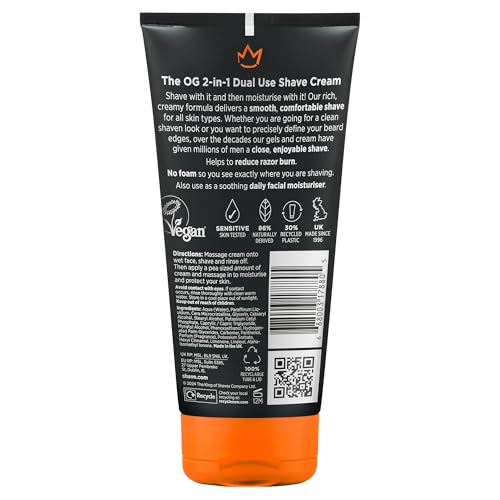 King of Shaves 2-in-1 Shave Cream & Post Shave Moisturiser Pack of 4 - 5.9 oz Each